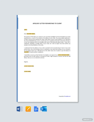 free apology letter for mistake to client template