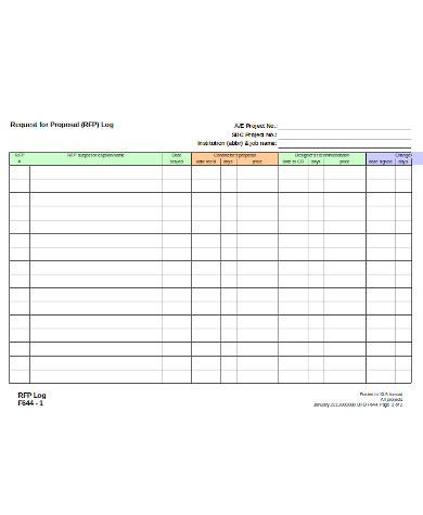 general request for proposal log