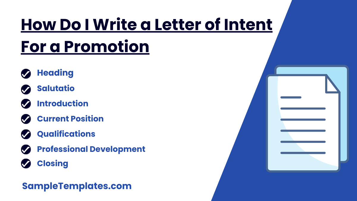 how do i write a letter of intent for a promotion