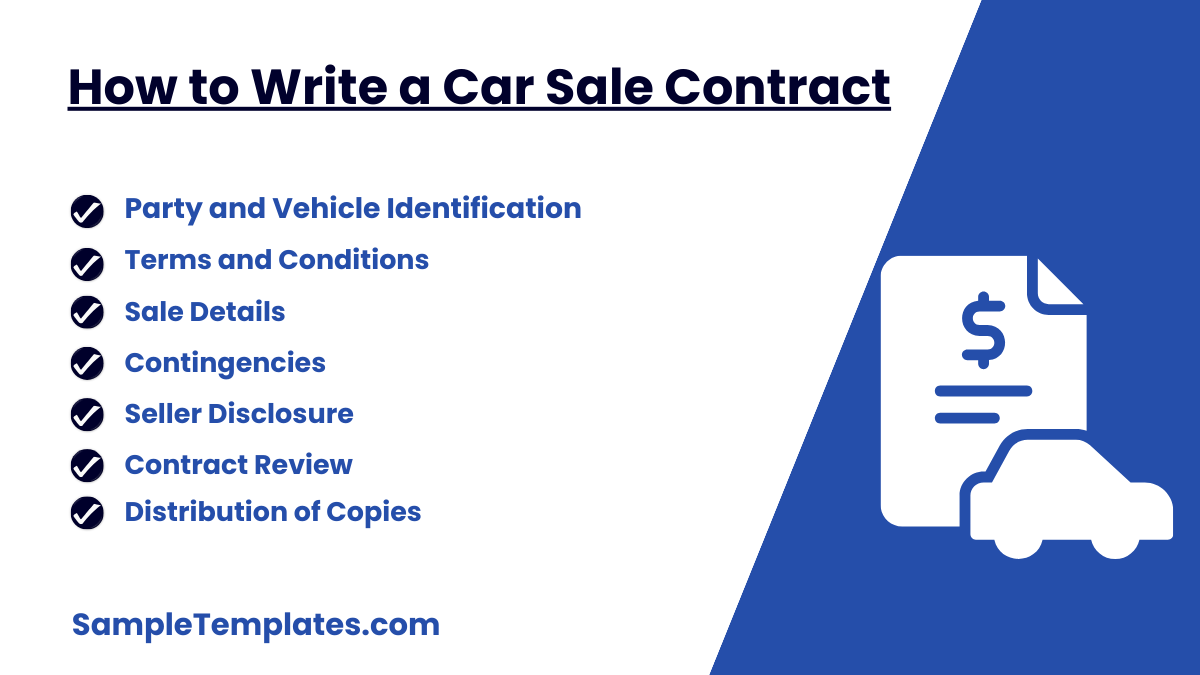 how to write a car sale contract