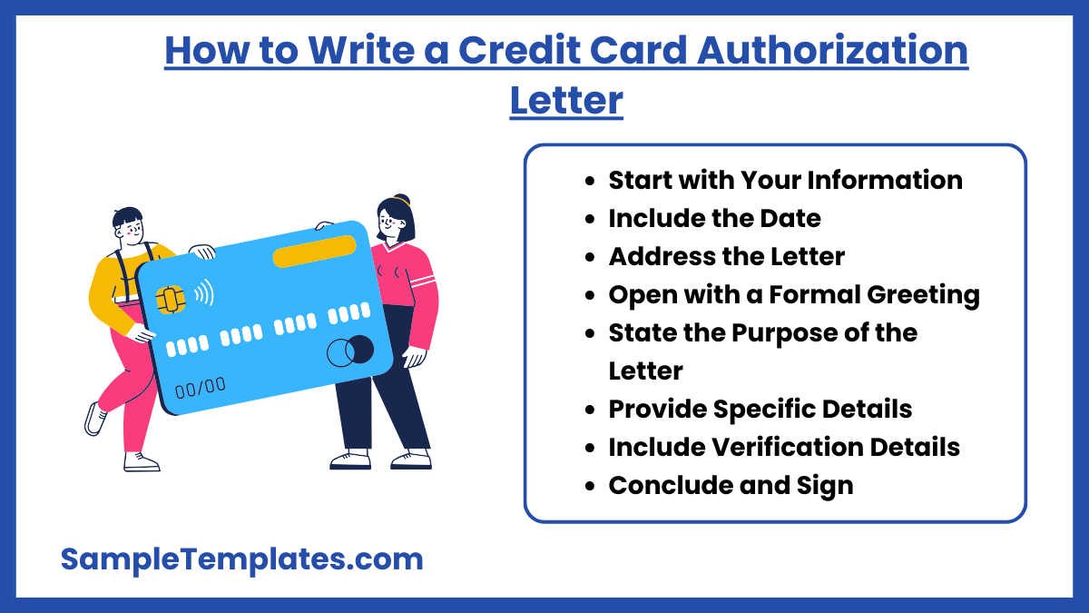 how to write a credit card authorization letter