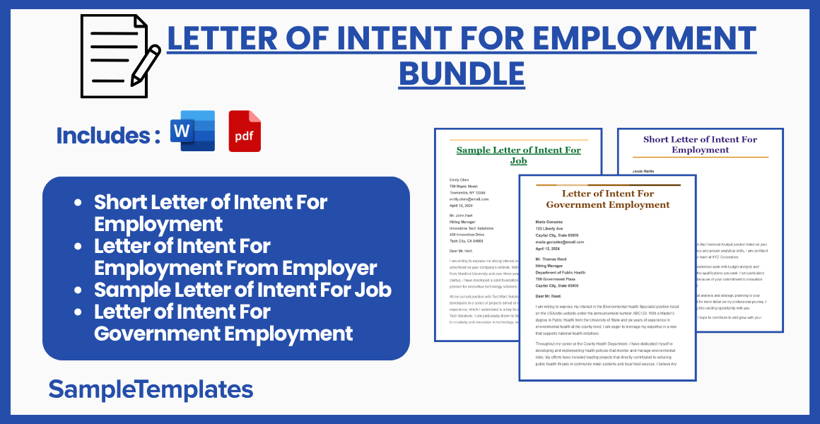 letter of intent for employment bundle