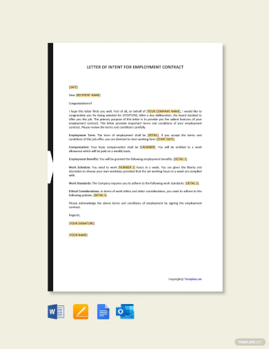 letter of intent for employment contract template