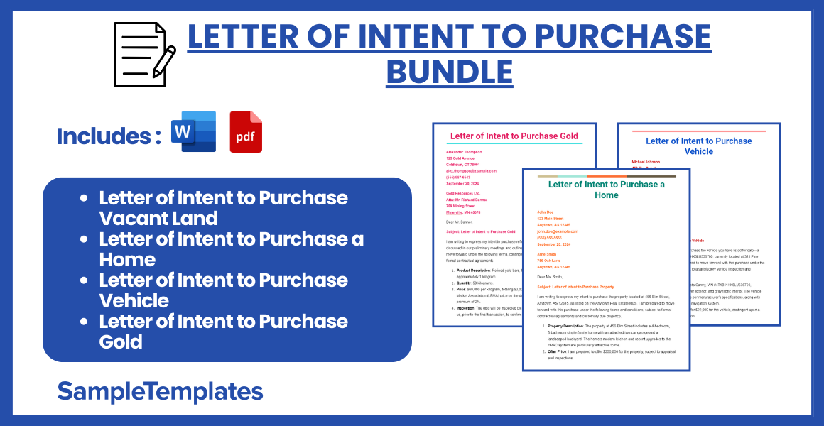 letter of intent to purchase bundle