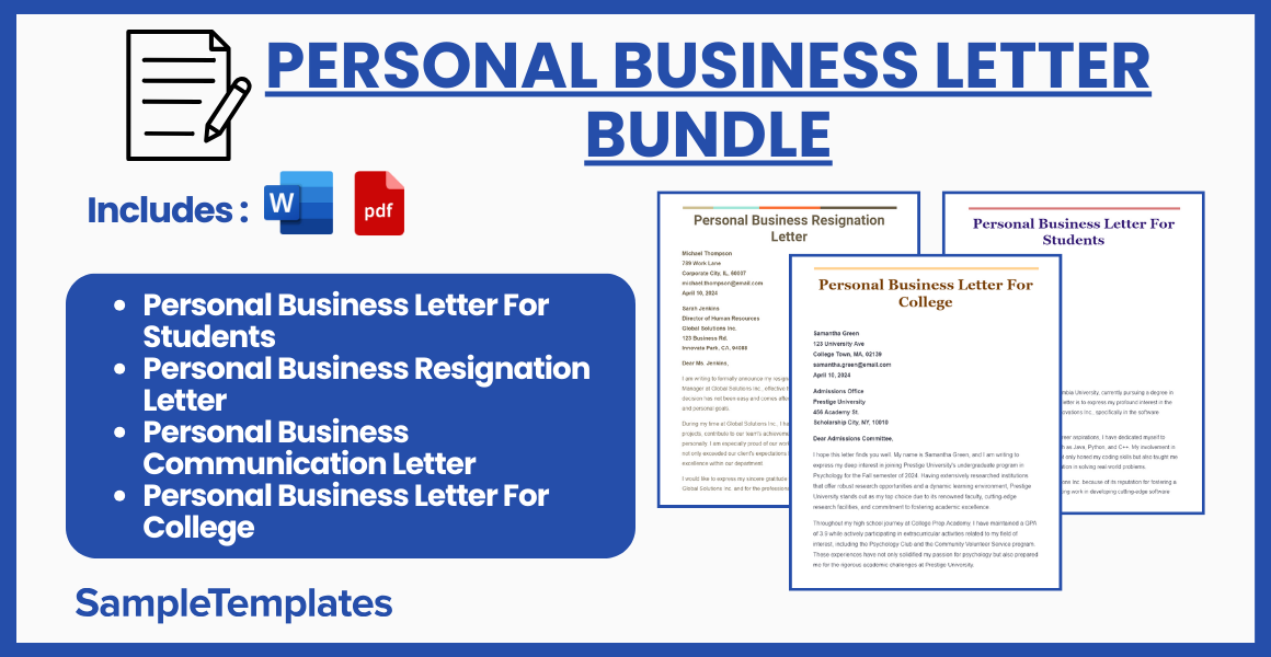 personal business letter bundle