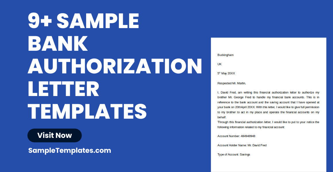 Sample Bank Authorization Letter Templates
