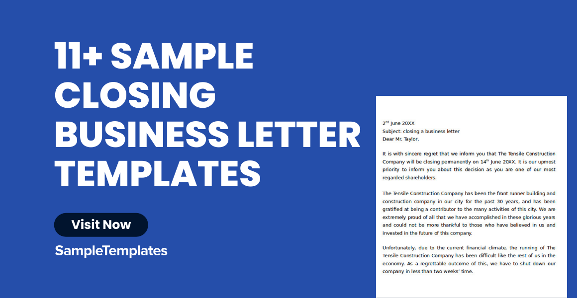 sample closing business letter templates