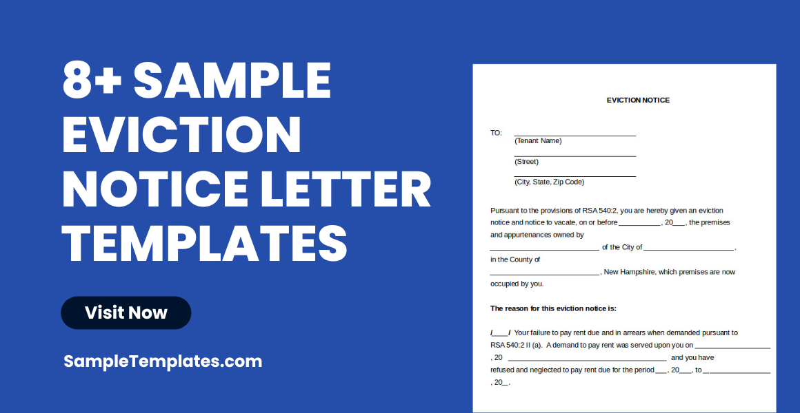 sample eviction notice letter templates