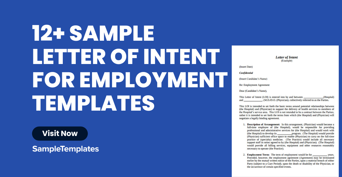 sample letter of intent for employment template