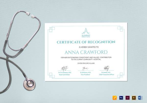 simple medical certificate of recognition