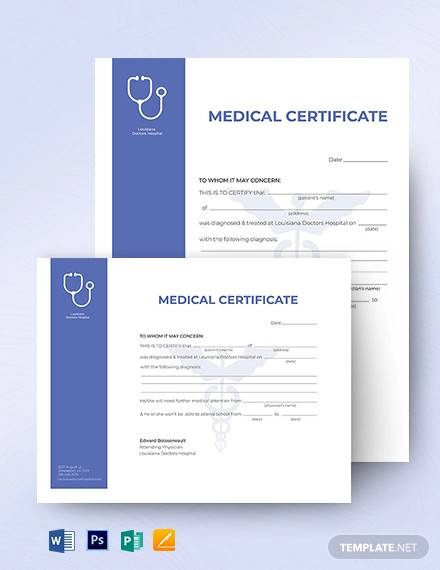 student medical certificate template