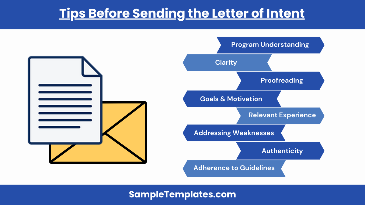tips before sending the letter of intent