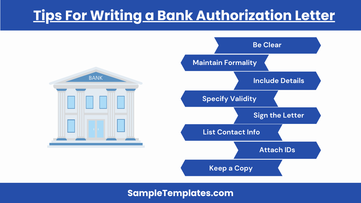 tips for writing a bank authorization letter