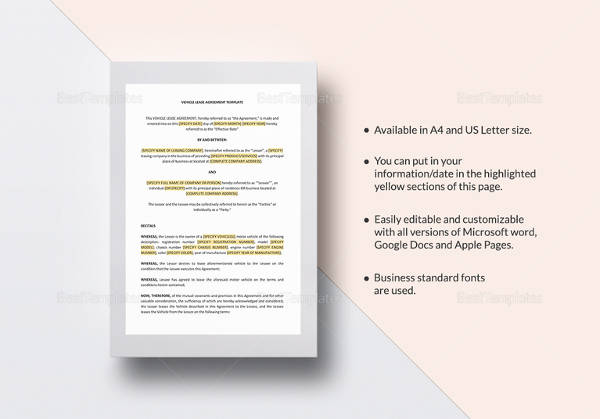 vehicle lease agreement template2