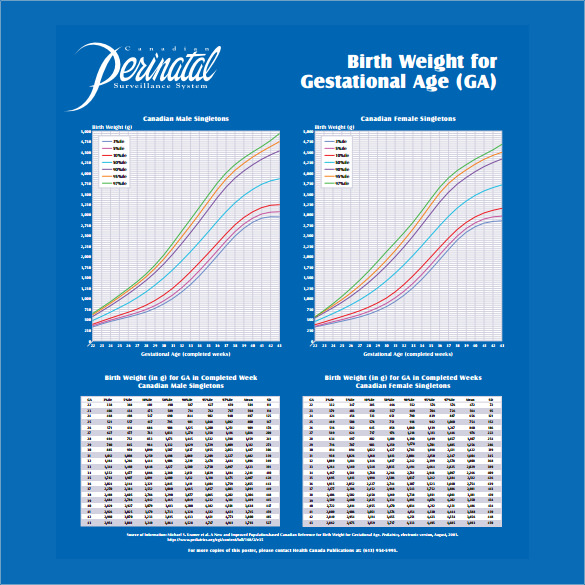 basic fetal weight chart