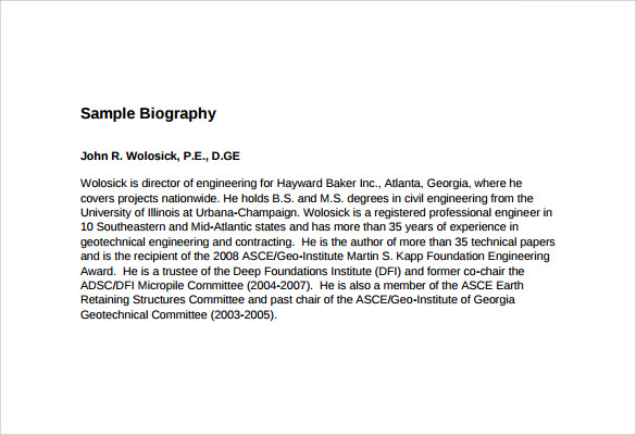 biography example pdf