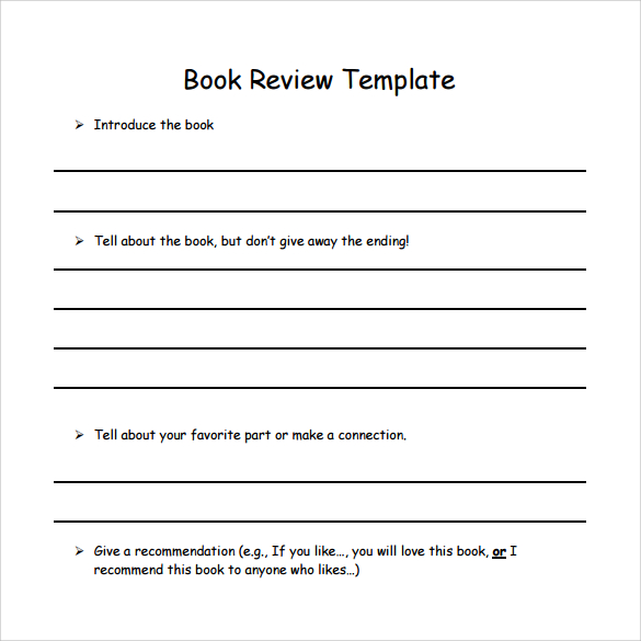 book review format sample