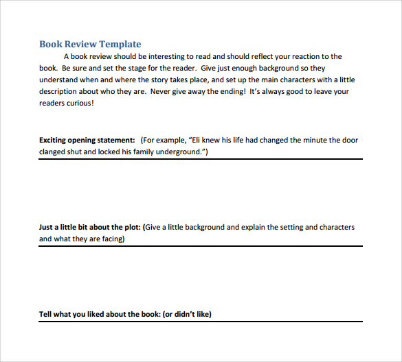 Sample Book Review Template - 10+ Free Documents in PDF, Word