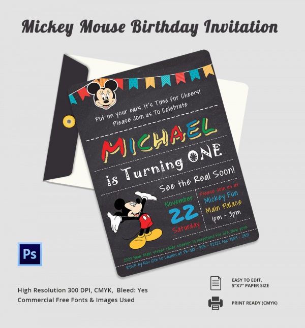 editable micky mouse invitation template