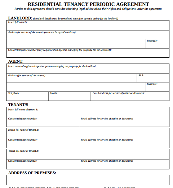 Tennancy agreement