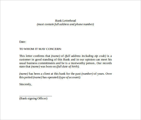 Sample Recommendation Letter Bank Employee Contoh 36 
