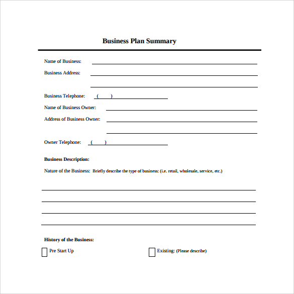 simple business plan template free download