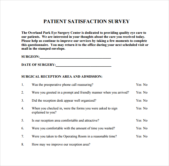 patient satisfaction survey for free