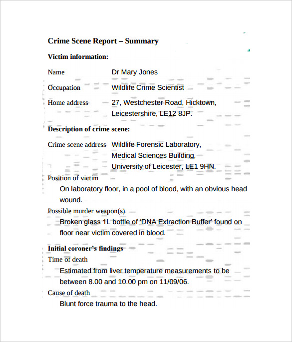 free pdf download crime report template