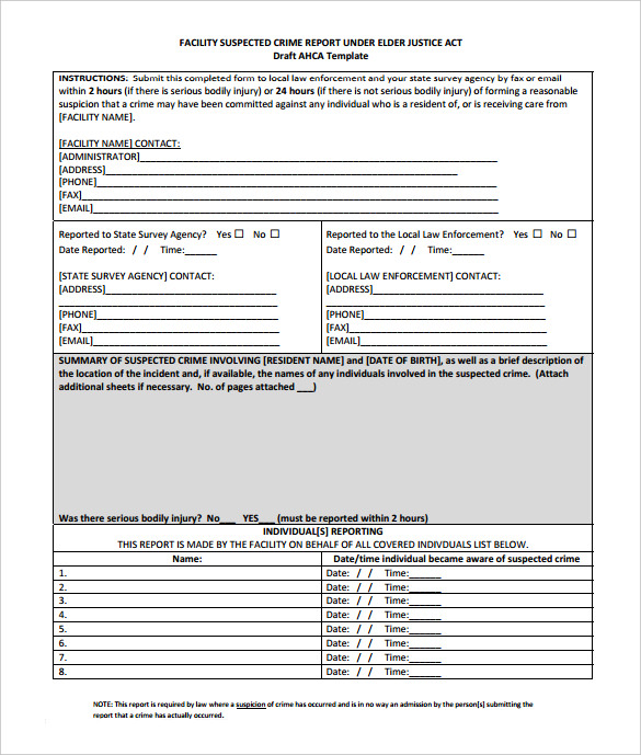 11+ Sample Crime Reports PDF, Word Sample Templates