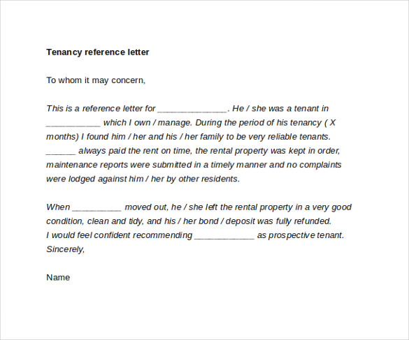 best format download for tenant reference letter