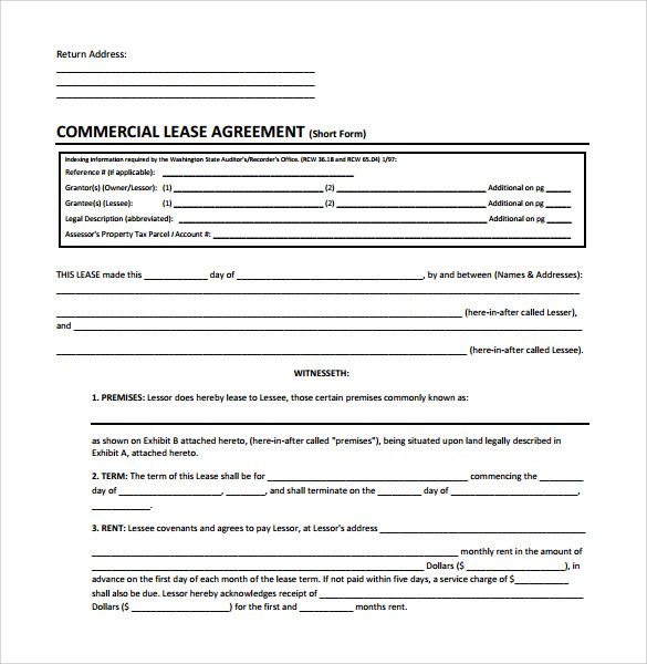 commercial lease agreement format