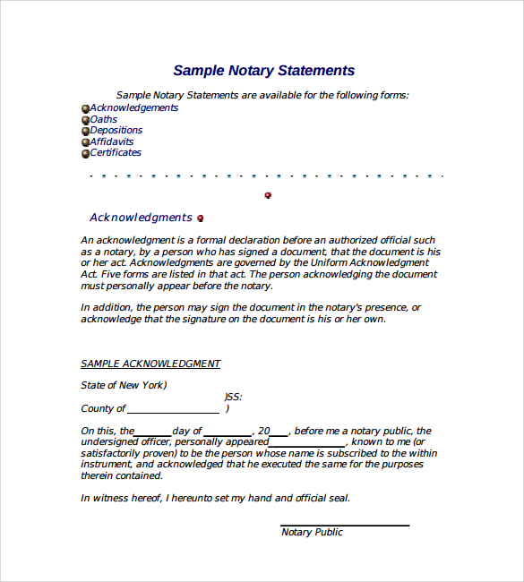 letter with agreement notary Notarized Sample PDF, 10  Word   Letters