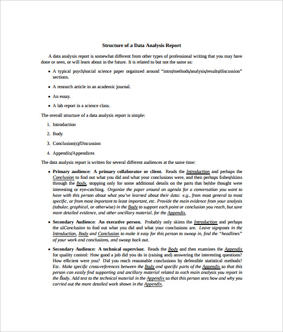 downloadable data analysis report template