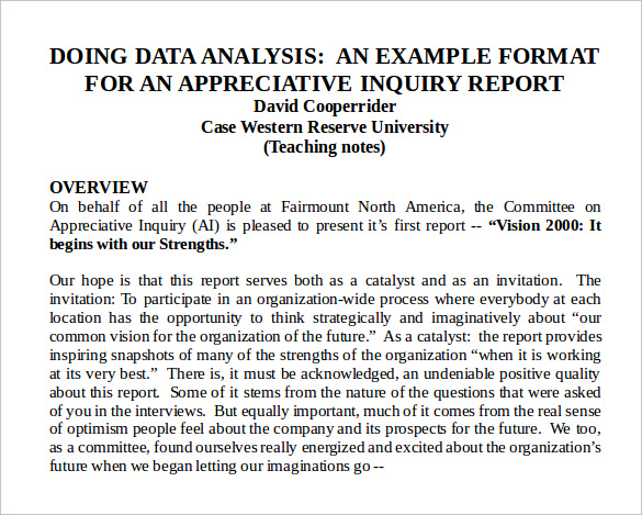 printable data analysis report template