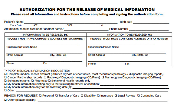 Generic Medical Records Release Form - 9+ Documents In PDF, Word ...