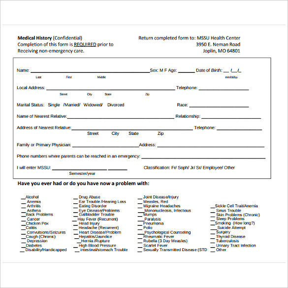 sample medical history form in pdf2