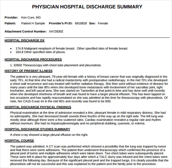 free pdf download discharge summary template
