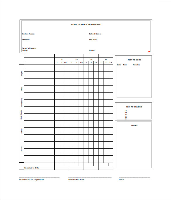 8th grade report card template
 Sample Homeschool Report Card - 6+ Documents in PDF, Word, Excel