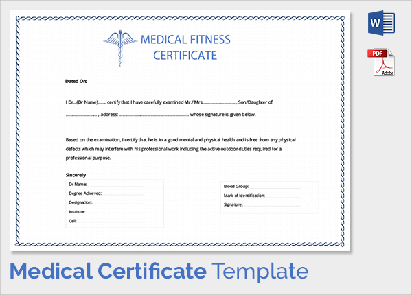 medical fitness certificate template
