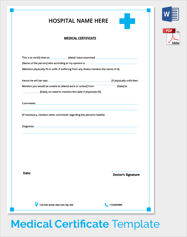 student medical certificate template