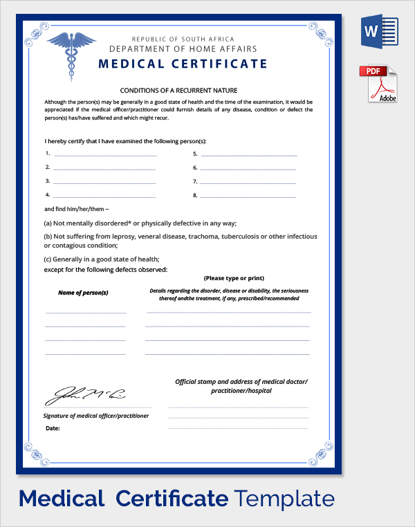 department medical certificate template1