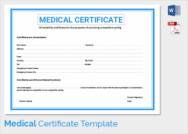 sample medical certificate template1