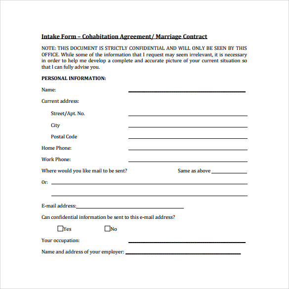 cohabitation agreement to download