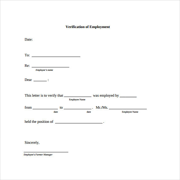 FREE 21 Employment Verification Letter Templates In PDF MS Word