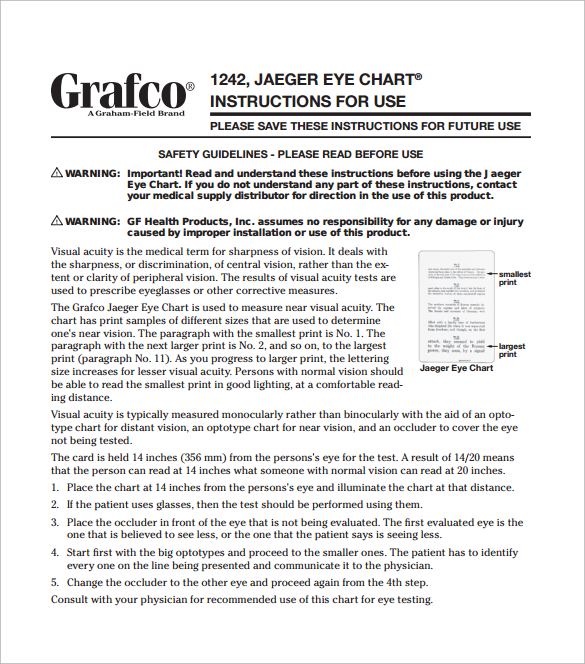 Jaeger Eye Test Chart Download