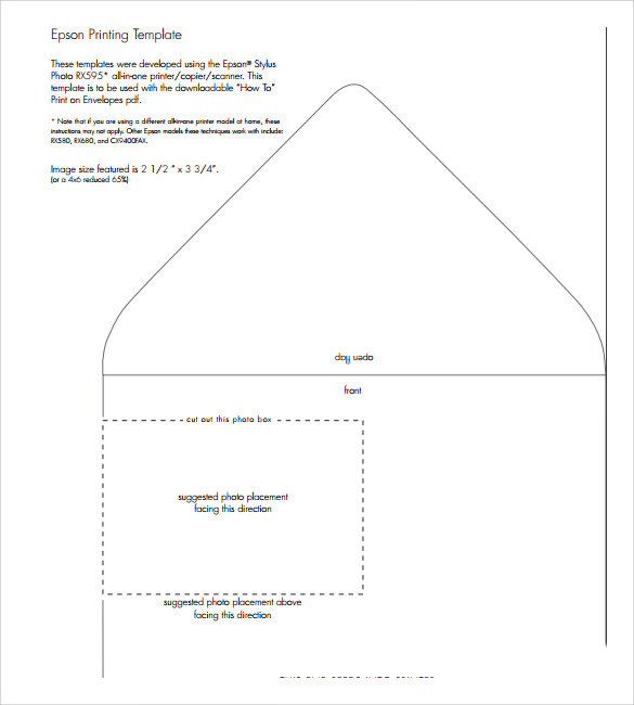 a7 envelope template word