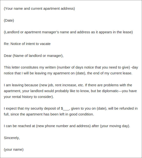 apartment lease termination letter