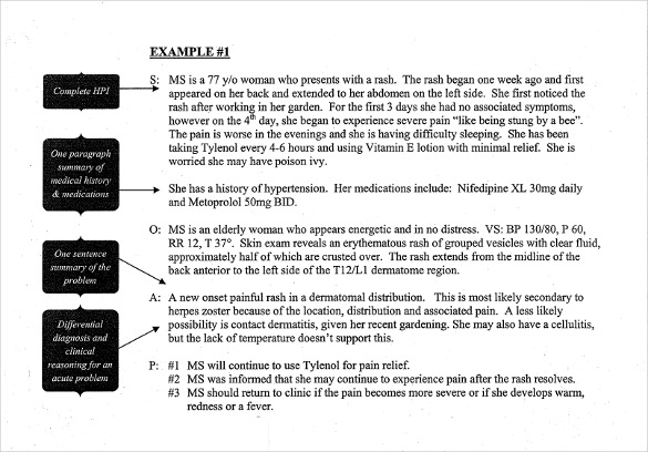 sample of soap note example