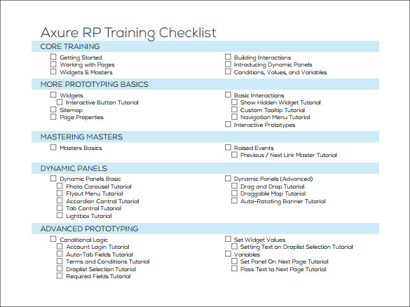 Checklist Training Preparation Template 8426