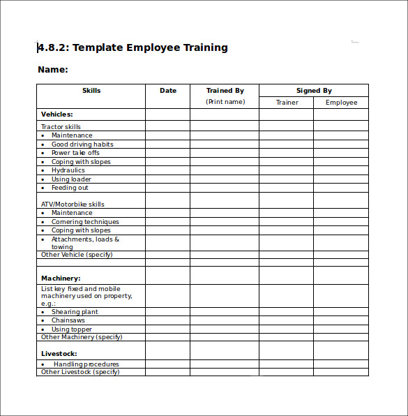 Training Checklist Template from images.sampletemplates.com